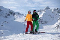 Two skiers on a mountain