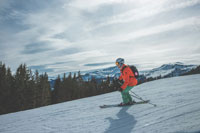 A person skiing