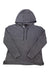 The Spyder Womens Soft Stretch Hoody in heather gray, featuring a drawstring hood, front pocket, and relaxed fit, is laid flat on a white background—a cozy fleece hoody ideal for layering.
