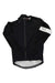 The Classic Rain Jacket II is a black waterproof cycling jacket with a full front zipper and a white Rapha logo armband on the left sleeve, ideal for staying dry on rainy rides.