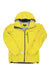 The Men's PowSlayer Shell Jacket is a bright yellow waterproof GORE-TEX Pro jacket with a hood, front zipper, chest pocket, and Patagonia logo on the left chest—ideal for backcountry touring and shown on a white background.
