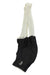 The Rapha Mens Classic Flyweight Bib Shorts - Regular feature a black and white design, mesh shoulder straps, and the Rapha logo on the lower left leg, offering breathable comfort for cycling. Shown against a white background.