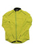 The Rapha Women's Classic Winter Jacket in bright yellow with black accents features a front zipper and high collar for stylish, breathable weather protection, shown laid flat on a white background.