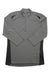 The Mens Vaporwick Quarter Zip Pullover by The North Face is a long-sleeve, light gray athletic top with black shoulder and side panels, featuring a 1/4 zip collar, shown laid flat on a white background.