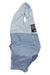 The Rapha Womens Classic Bib Shorts are light blue bib shorts with shoulder straps, a mesh upper, stitched panels, a Rapha logo near the left leg, and a black care label inside the upper back. Made from recycled Lycra.