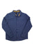 The REI Mens Sun Up Shirt is a blue, long-sleeve, button-up men's sun shirt featuring a front chest pocket and contrasting tan inner collar, shown laid flat on a white background.