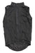 The Rapha Mens Pro Team Lightweight Gilet is a sleeveless black, windproof cycling vest with a full front zipper, high collar, and mesh lower back panel, shown laid flat on a white background.