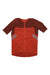 The Rapha Men’s Pro Team Crit Jersey features a red, short-sleeve aerodynamic design with a front zipper, black mesh on shoulders and sleeves, and RAPHA in light blue on both sides.