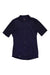 The Womens Lightweight Souplesse Jersey, a navy blue short-sleeve cycling top with a full front zipper and small hem logo, is breathable and shown laid flat on a white background.