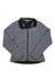 The Pearl Izumi Women's Beakay Jacket features a gray design with a black collar, long sleeves, and snap-button cuffs, laid flat on a white background. This sporty casual jacket delivers comfort and style for any occasion.