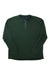 Men's long-sleeve henley shirt, dark green, partial chest logo, button placket