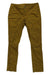 A pair of mustard yellow Women's AP Pants with button and zipper closure, front pockets, and visible stitching, laid flat on a white background.