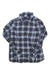 A Pendleton Womens Lightweight Flannel shirt, featuring long sleeves, button-up front, and a blue, black, and white plaid pattern, is laid flat on a white background.