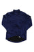 The Rapha Mens Winter Jersey in navy blue features long sleeves, a front zipper, high collar, and an extended back hem, shown on a white background.