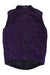 A sleeveless Rapha Mens Pro Team Lightweight Gilet in dark purple with a high collar and mesh bottom hem, laid flat on a white background—perfect windproof vest for cycling.