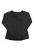 A PRANA WOMENS CHRISSA TOP in dark gray is laid flat on a white background. This lightweight, breathable long-sleeve top features subtle seam details and a simple design.
