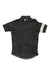The Rapha Mens Classic Jersey is a short-sleeve black cycling top with a front zipper and a white stripe on the left sleeve, shown flat on a white background—ideal apparel inspired by classic cycling style.