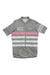 The RCC Pro Team Midweight Jersey is a gray cycling race jersey with white and pink stripes, a full front zipper, "RCC" in white on the left chest, and Rapha logo on the right, designed for superior moisture management.
