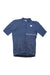 The Sportful Mens Giara Jersey is a blue, loose fit cycling top with short sleeves, front zipper, and a small white logo on the left chest—ideal for multisurface rides. Shown on a white background.