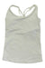 The Prana Womens Everyday Top is a plain white sleeveless tank with thin straps, shown laid flat. Slightly wrinkled, it’s comfortable for layering or enjoying UPF sun protection outside.