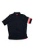 A black Rapha Classic Jersey II for women, made from merino wool with short sleeves, a full front zipper, and a pink stripe on the left sleeve, is laid flat on a white background.