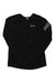 Women’s black Rapha jersey with long sleeves and reflective gray sleeve insert, front view.
