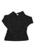 The North Face Womens Chabot LS Crew Top, a black long-sleeve cotton thermal knit shirt with ribbed cuffs and a crew neckline, is shown laid flat on a white background.