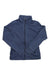 The Womens Swell Belle Jacket is a navy blue zip-up with long sleeves, high collar, and side pockets, shown laid flat on a white background.