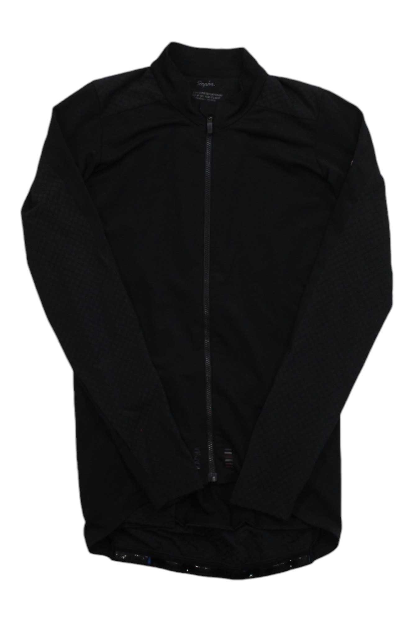 The Pro Team Long Sleeve Aero Jersey is a black, full-length zip cycling jersey optimized for aerodynamics, shown laid flat on a white background.