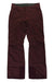 A pair of maroon Women's Snowbelle Insulated Snow Pants, featuring a button and zipper closure, belt loops, zippered front pockets, and reinforced cuffs. The waterproof pants are pictured laid flat on a white background.
