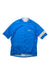 The Mens Training Jersey, a blue high-performance cycling top with a white collar, front zipper, and white stripe on the left sleeve, is shown on a white background.