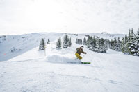 A person skiing in the backcountry