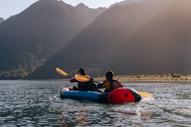 two people rafting