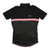 Men's Clubhouse cycling jersey, black with pink horizontal stripe and full front zip.