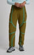 Tectonic pants in olive with black side stripes and white logo accents, full-length