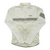 Men's long-sleeve cycling jersey, off-white with gray chest stripe, full zip