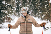 woman wearing a skiing jacket