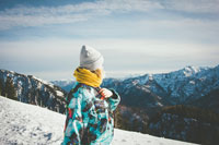 woman wearing a snow jacket