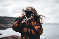 A woman taking a photo