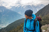 A woman on a mountain