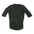Men's olive green cycling jersey, full-zip front, short sleeves with dark sleeve text.