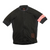 Black short-sleeve cycling jersey with full-zip front and orange accent chest stripe
