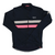 Men's long-sleeve cycling jersey, full-zip, black with white and pink stripe accents.