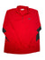 The Mens Vaporwick Quarter Zip Pullover by The North Face features long red sleeves, black sleeve accents, a 1/4 zip front, left chest logo, and moisture-wicking VaporWick tech. Garment is shown laid flat on a white background.