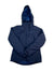 The Iceland Voyage 3-in-1 Jacket, shown in navy blue on a flat white background, features a hood, long sleeves, front zipper, high collar, and lightweight waterproof design for versatile layering in changing weather.
