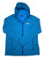 The Mens Horizon Hooded Jacket is a bright blue stretch fleece jacket with a hood, two front zippered pockets, and a white Jack Wolfskin logo on the chest. Abrasion-resistant fabric offers lasting comfort and durability.