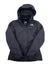 The Women's Inlux Insulated Jacket by The North Face is a black hooded winter coat with a front zipper and chest logo. Waterproof and insulated with Heatseeker Eco, it's ideal for staying warm in cold weather.