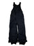 The Youth Bohemian Belle Bib features black insulated overalls with adjustable shoulder straps, front zipper and button closure, and wide pant legs—perfect waterproof snow pants for girls to stay warm all winter. Displayed on a white background.