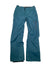 Womens Firefall 2 Insulated Snow Pants in teal, featuring a waterproof design, zippered pockets, and an adjustable waistband, are displayed flat on a white background.