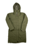 The Alpine Escape 550 Turbodown is a long olive green women's parka with a quilted lining, front zipper, and snap closures, shown flat on a white background.